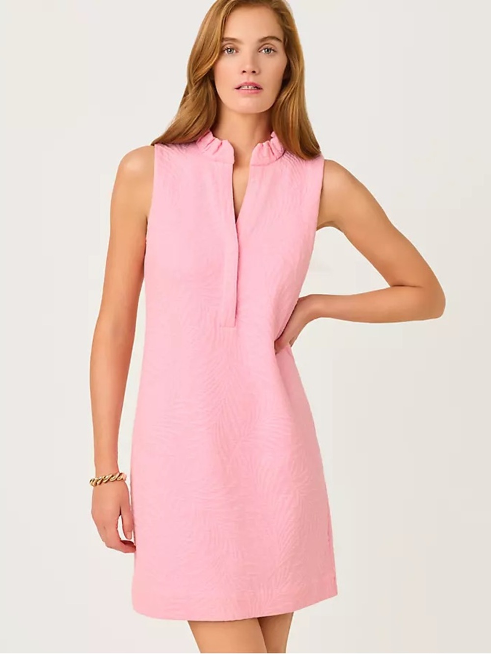 NWT Elsey Shift Dress Conch Shell Pink Leafy Knit Pucker